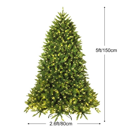 Costway Pre-Lit Artificial Christmas Tree Xmas Tree Lighting Modes LED Lights 2