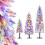 Costway Artificial Christmas Tree Set Flocked Xmas Tree Set 3