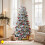Costway Pre-Lit Artificial Christmas Tree Hinged Snow Flocked Xmas Tree 4