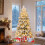 Costway Pre-Lit Artificial Christmas Tree Hinged Snow Flocked Xmas Tree 6