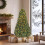 Costway Artificial Christmas Tree Pre Lit Hinged Green Xmas Tree with 11 Modes 6