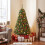 Costway Artificial Christmas Tree Pre Lit Hinged Green Xmas Tree with 11 Modes 7
