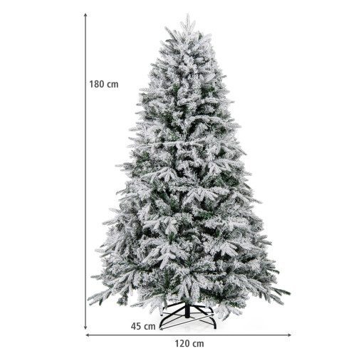 Costway 180 cm Artificial Christmas Tree Pre-lit Hinged Xmas Tree 2