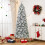 Costway Pop up Artificial Christmas Tree Pre-Lit Snow Flocked Xmas Tree 8
