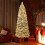 Costway Pop up Artificial Christmas Tree Pre-Lit Snow Flocked Xmas Tree 9