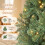 Costway Artificial Christmas Tree Pre Lit Hinged Green Xmas Tree with 11 Modes 8