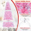 Costway Pink Flocked Pencil Christmas Tree Hinged Artificial Fir Xmas Tree 5