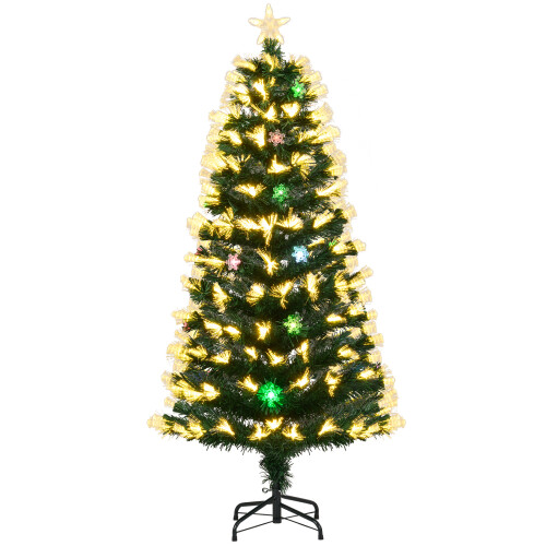 Costway 150 cm Fiber Optic Christmas Tree Artificial Pre-lit Xmas Tree