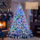 Costway Flocked Artificial Fir Xmas Tree with 300 Pre-Lit RGB LED Lights 6