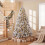 Costway Flocked Artificial Fir Xmas Tree with 300 Pre-Lit RGB LED Lights 4