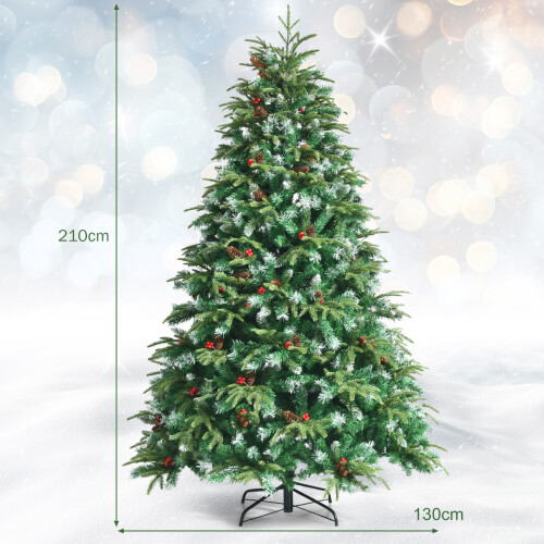 Costway Hinged Life-Like Christmas Tree W/ 450 LED Lights 2