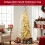 Costway 150 CM Pre-Lit Christmas Tree Hinged Slim Pencil Xmas Tree 5