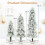 Costway Artificial Christmas Tree Set Snow Flocked Xmas Tree Set-White 3