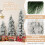 Costway Artificial Christmas Tree Set Snow Flocked Xmas Tree Set-White 10