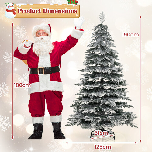 Costway Artificial Christmas Tree Hinged Holiday Tree w/ Lush Branch Tips 2