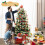 Costway Artificial Hinged Xmas Tree with 350 LED Lights 5