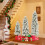 Costway Artificial Christmas Tree Set Snow Flocked Xmas Tree Set-White 7
