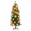 Costway 150 CM Pre-Lit Artificial Christmas Tree Slim Pencil Hinged Xmas Tree 11