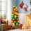 Costway 150 CM Pre-Lit Artificial Christmas Tree Slim Pencil Hinged Xmas Tree 5