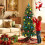Costway 150 CM Pre-Lit Artificial Christmas Tree Slim Pencil Hinged Xmas Tree 6