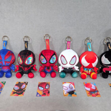 (blue) Spider-Man Plush Keychain Blind Box HotToys COSBI Venom Figure Birthday Gift Portable Pendant