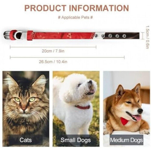 Adjustable Pet Collar Red Oxford Cloth Quick Release Buckle for Small Medium Dogs Cats Comfortable 1
