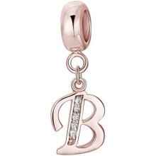 (Letter-239-B) Jokmeo 925 Sterling Silver Letter A-Z Charm Beads Compatible with Pandora Bracelets Necklaces for Women Girls ZM4