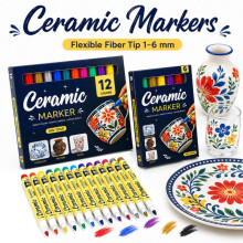(12pcs) Mug Painting Pen Set Heat Resistant Ceramic Markers for DIY Cup Graffiti Art Supplies