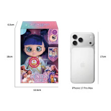 White clothes, blue hair, music theme song, 5D eyes and blue tiger doll, weapon accessories, 7-inch K-POP witch hunting doll toy