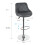 Set of 2 Bar Chairs Bar Stools PU Leather Chrome Breakfast Chairs Grey 2