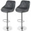 Set of 2 Bar Chairs Bar Stools PU Leather Chrome Breakfast Chairs Grey 1