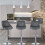 Set of 2 Bar Chairs Bar Stools PU Leather Chrome Breakfast Chairs Grey 9