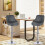 Set of 2 Bar Chairs Bar Stools PU Leather Chrome Breakfast Chairs Grey 11