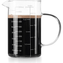 Glass Measuring Cup, 500ML (18OZ, 2 Cups), with Three Scales