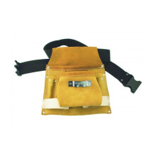 Bolsa de ferramentas - EDMA - Marrom - Couro verdadeiro - 8 bolsos - Cintura ajustável