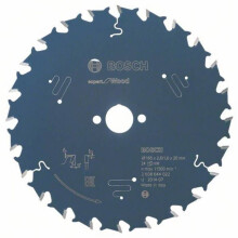 Cirkelzaagblad - BOSCH - Expert for Wood - 165 x 20 x 2,6 mm - 24 tanden - Hoge levensduur