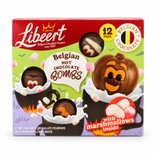 Libeert Belgian Halloween Hot Chocolate Bombs with Marshmallows 12 x 40g
