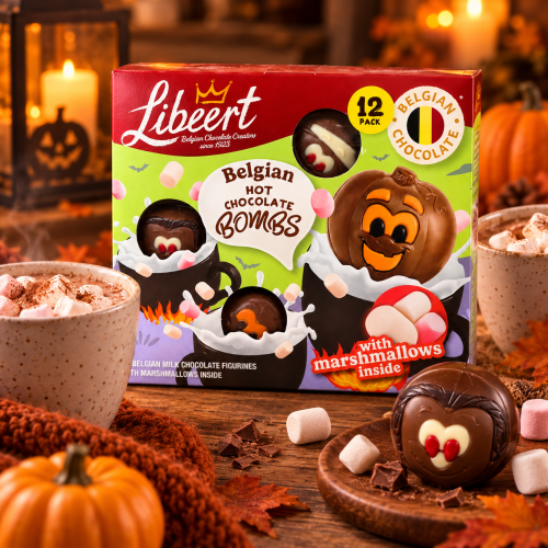 Libeert Belgian Halloween Hot Chocolate Bombs with Marshmallows 12 x 40g 2