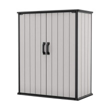 Abrigo de jardim cinza - KETER - Premier Tall - 140x73,6x170,4 cm - 38,9 kg - Montagem própria - Manual de montagem sim