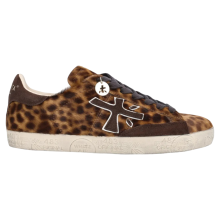Premiata Baskets pour Femme Steven 8480 Premium Panthère Marron 40 — chaussures cuir poney, sneakers motif leopard