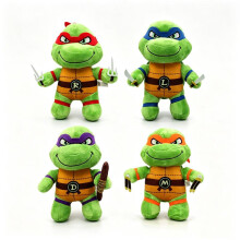 (blue) Teenage Mutant Ninja Turtles Plush Toy, Red Blue Orange Purple Turtle Stuffed Animal, Creative Crane Doll, 30cm