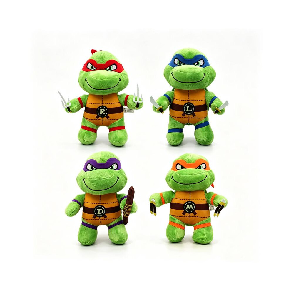 (Blue) Teenage Mutant Ninja Turtles Plush Toy, Red Blue Orange Purple Turtle Stuffed Animal, Creative Crane Doll, 30Cm-image