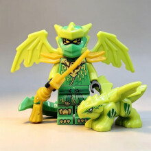 (green) Ninja Building Blocks Figures with Wings, Mini Action Figure Bricks Set, Educational Toy for Boys