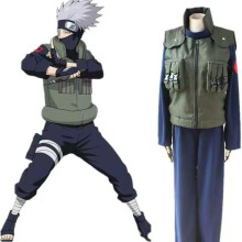 (set, S) Naruto Hatake Kakashi Cosplay Costume Vest Fleece Pants Set Anime Game Role Play Outfit