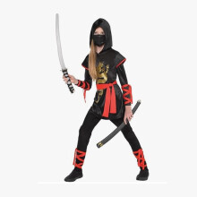 (Ninja uniform (without knife), M) Ninja Costume for Kids Girls Adults Halloween Hero Ghost Pirate Dragon Cosplay Outfit