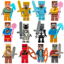 (8) Hero Ninja Pixel World Building Blocks Figures Set of 8, Educational Puzzle Assembly Toys for Kids Creative Gift