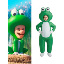 (Green, S) Inflatable Frog Costume, Halloween Party Cosplay Outfit for Kids Adults, Funny Blow Up Dress