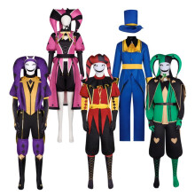 (purple, XL) Freak Show Circus Joker Role Play Costume Halloween Stage Performance Game Outfit Cosplay Suit