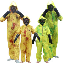 (adult green, XL) Halloween Zombie Costume Adult Men Women Biohazard Virus Radiation Infected Cosplay Outfit