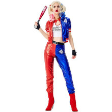 (Harley quinn, XL) Harley Quinn Halloween Costume Suicide Squad Joker Girl Stage Performance Outfit Adult Kids Cosplay Set